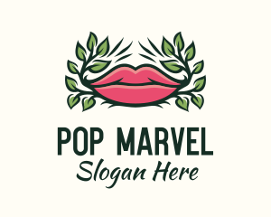 Organic Plant Lips logo design