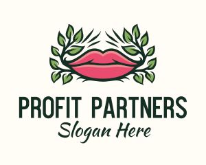 Organic Plant Lips logo design