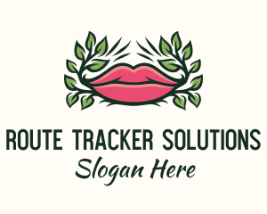 Organic Plant Lips logo design