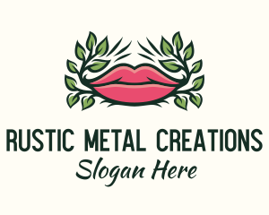 Organic Plant Lips logo design