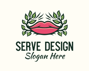 Organic Plant Lips logo design