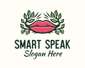 Organic Plant Lips logo design