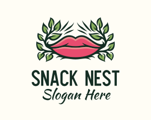 Organic Plant Lips logo design