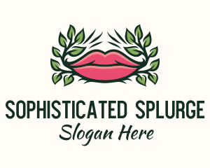 Organic Plant Lips logo design