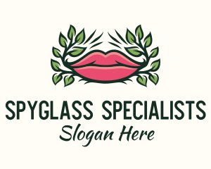 Organic Plant Lips logo design