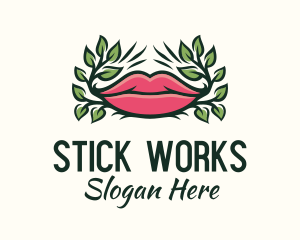 Organic Plant Lips logo design