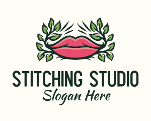 Organic Plant Lips logo design