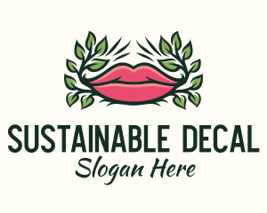 Organic Plant Lips logo design