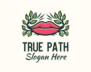 Organic Plant Lips logo design