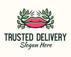 Organic Plant Lips logo design