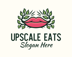 Organic Plant Lips logo design