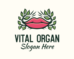 Organic Plant Lips logo design