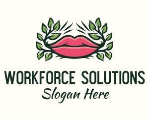 Organic Plant Lips logo design