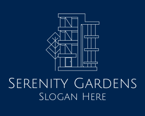 Geometric Apartment Building logo design