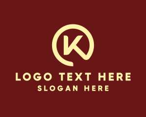 Professional Circle Letter K logo
