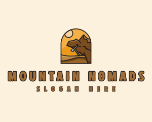 Mountain Climbing Sunset logo design