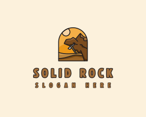 Mountain Climbing Sunset logo design