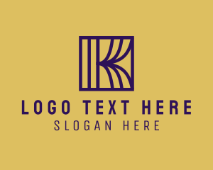 Interior Curtain  Letter K logo design
