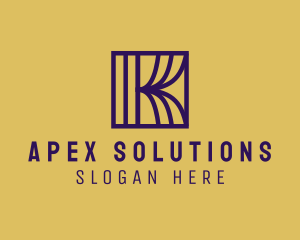 Interior Curtain  Letter K logo design