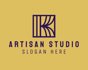 Interior Curtain  Letter K logo design