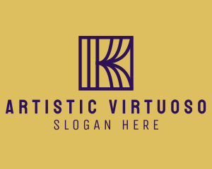 Interior Curtain  Letter K logo design