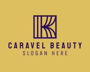 Interior Curtain  Letter K logo design