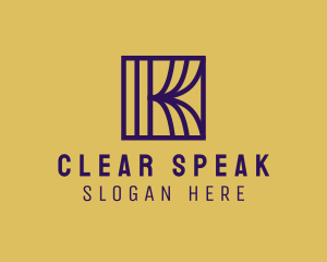 Interior Curtain  Letter K logo design