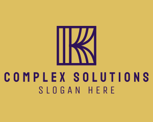 Interior Curtain  Letter K logo design