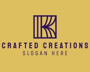 Interior Curtain  Letter K logo design