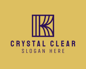 Interior Curtain  Letter K logo design