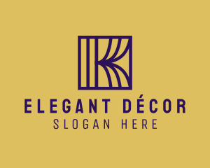 Interior Curtain  Letter K logo design