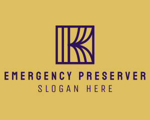 Interior Curtain  Letter K logo design