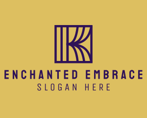 Interior Curtain  Letter K logo design