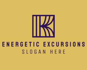 Interior Curtain  Letter K logo design