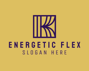 Interior Curtain  Letter K logo design