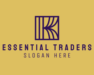 Interior Curtain  Letter K logo design