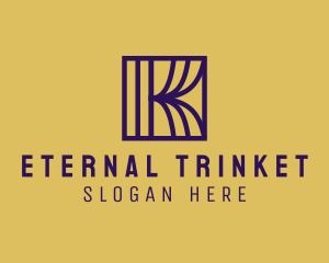 Interior Curtain  Letter K logo design