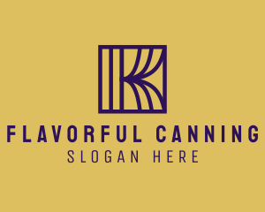 Interior Curtain  Letter K logo design