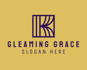 Interior Curtain  Letter K logo design