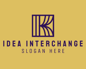 Interior Curtain  Letter K logo design