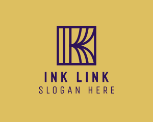 Interior Curtain  Letter K logo design