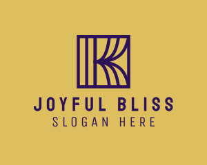 Interior Curtain  Letter K logo design