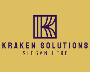 Interior Curtain  Letter K logo design