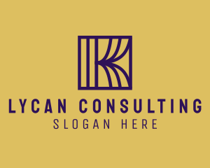 Interior Curtain  Letter K logo design