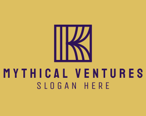 Interior Curtain  Letter K logo design