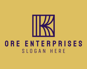 Interior Curtain  Letter K logo design