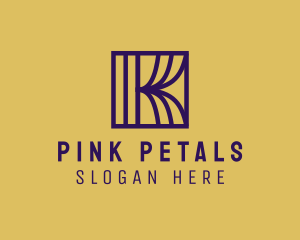 Interior Curtain  Letter K logo design