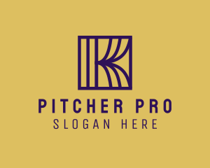 Interior Curtain  Letter K logo design