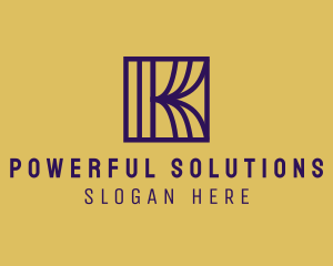 Interior Curtain  Letter K logo design