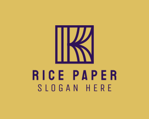 Interior Curtain  Letter K logo design